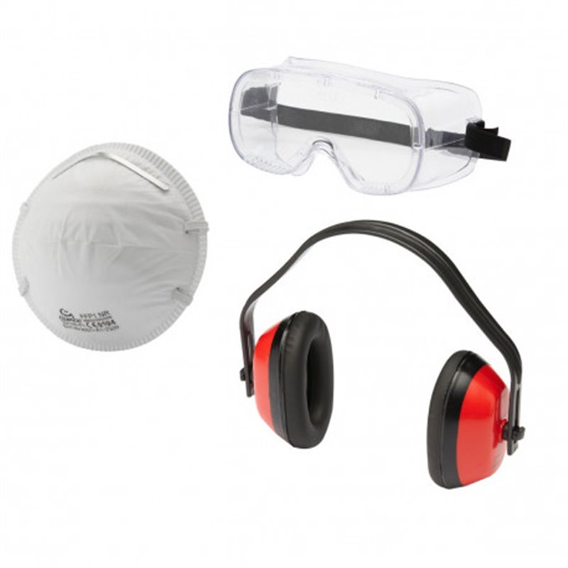 Trebor Set BASIC sluchátka + okuliare + respirátor 730101