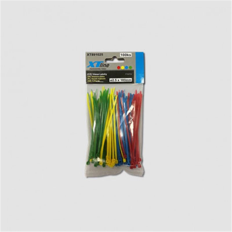 XTline Viazacia páska 200x3,6mm 50ks farebná nylon XT892036