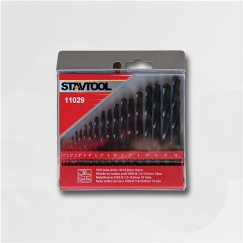 STAVTOOL Vrtáky do kovu čierne sada 19 dielov P11029A