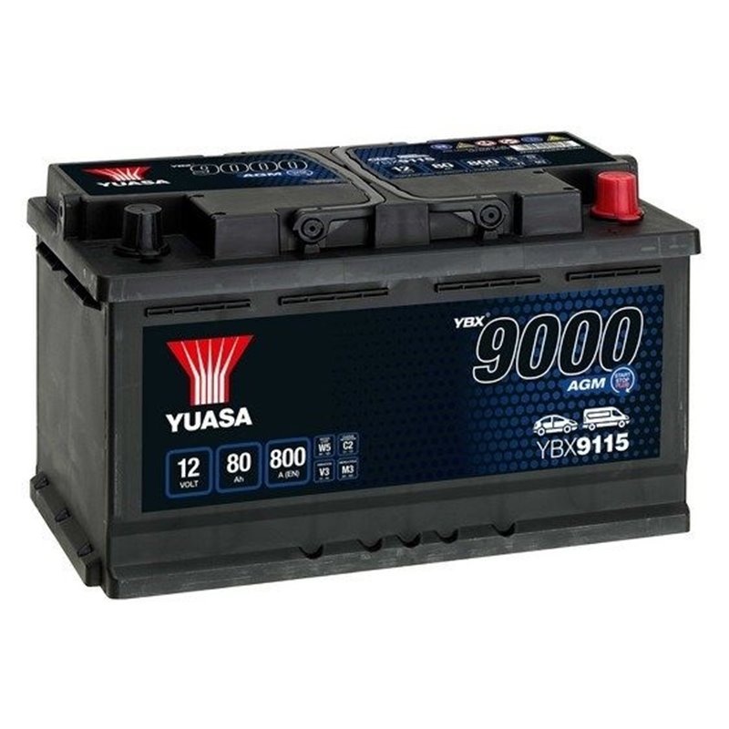 YUASA AGM 80Ah Autobatéria12V , 800A , YBX9115