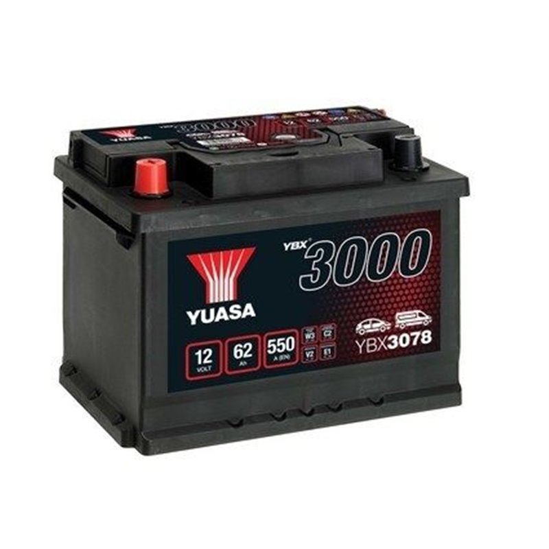 YUASA 62 Ah Autobatéria12V ,550 A ,YBX3078