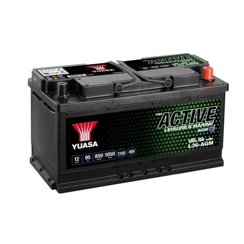 YUASA LEISURE AGM 95AhAutobatéria 12V , 850A , L36-AGM