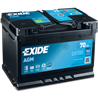 EXIDE AGM 70Ah AutobatériaStart-Stop 12V , 760A , EK700