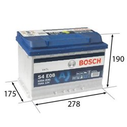 BOSCH S4 70Ah Autobatéria12V , 650A , 0 092 S4E 080
