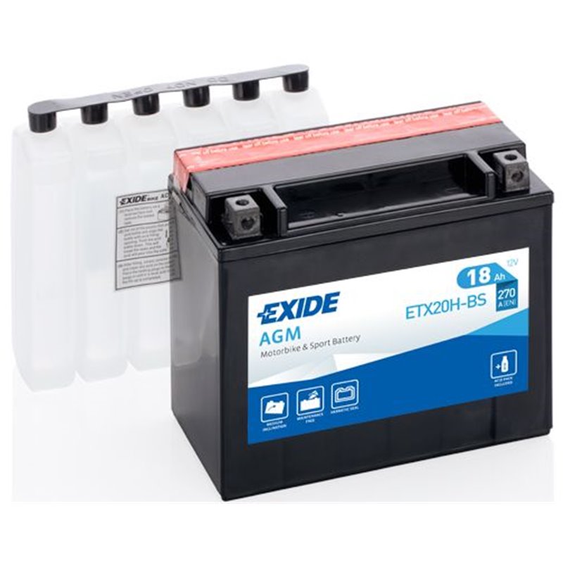 EXIDE motobatéria AGM , 12 V, 18 Ah, 270 A, ETX20H-BS