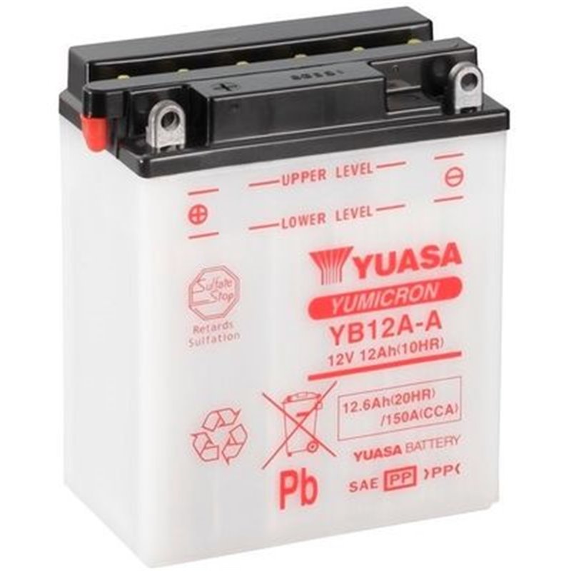 YUASA motobatéria 12 V, 12,6 Ah, 150A, YB12A-A