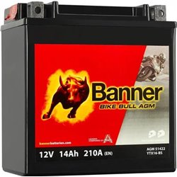 Banner Bike Bull AGM 14AH Motobatéria 12V 210A YTX16-BS 514 22