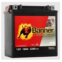 Banner Bike Bull AGM 18AH Motobatéria 12V 220A YTX20CH-BS, 518 22