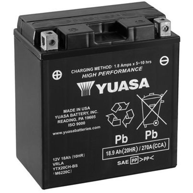 YUASA 18,9Ah Motobatéria 12V , 270A , YTX20CH-BS