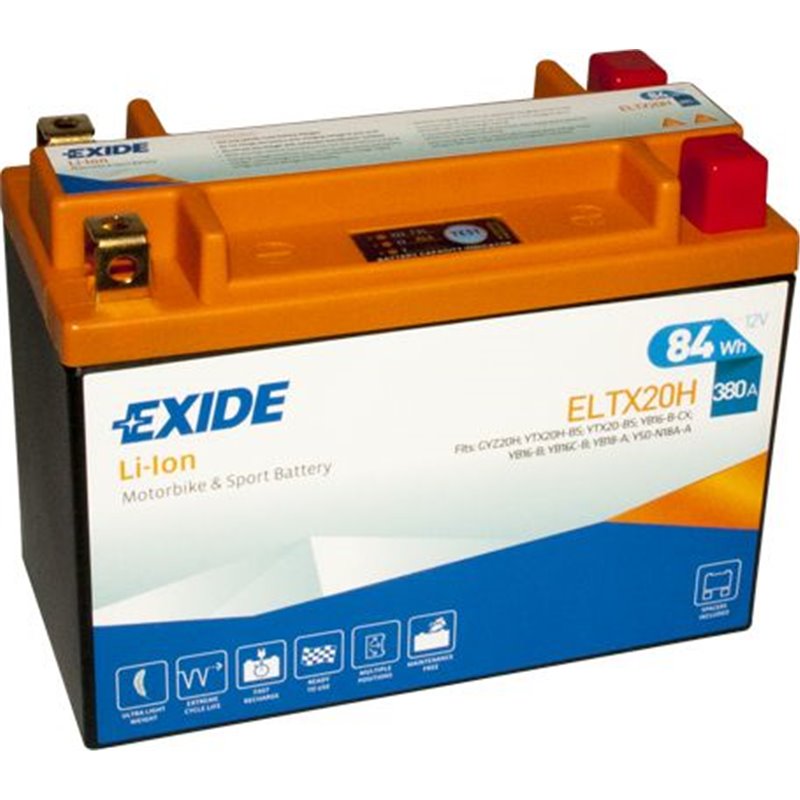 EXIDE Li-ion motobatéria 12 V, 7 Ah, 380 A, ELTX20H