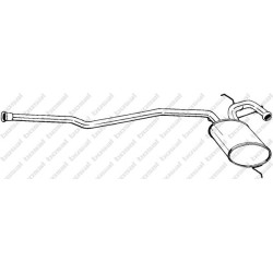 Stredný tlmič výfuku BOSAL 283-219