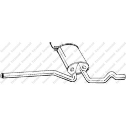 Stredný tlmič výfuku BOSAL 282-703