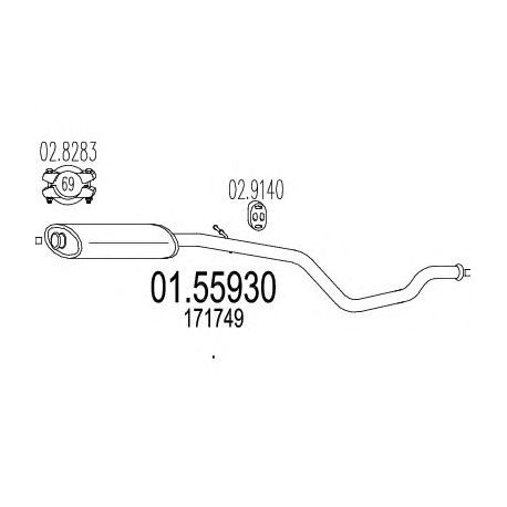 Stredný tlmic výfuku MTS 01.55930