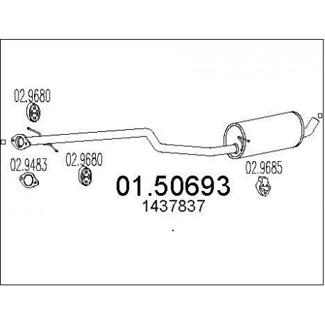 Stredný tlmic výfuku MTS 01.50693