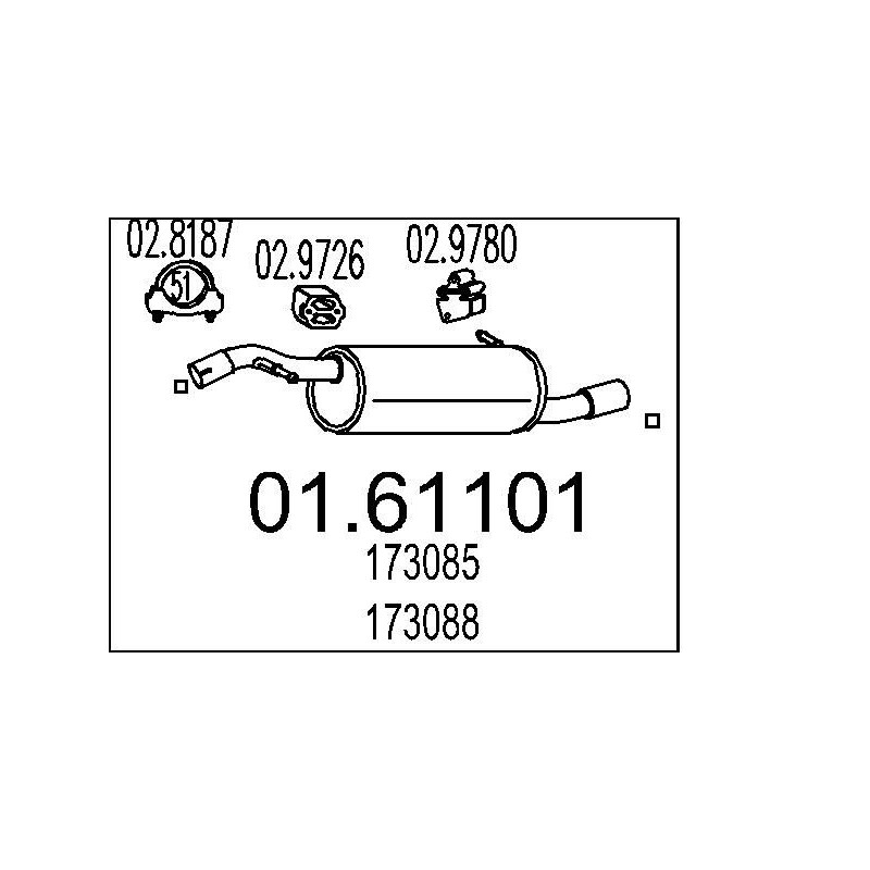 Koncový tlmic výfuku MTS 01.61101