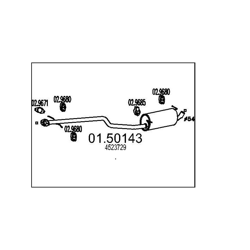 Stredný tlmic výfuku MTS 01.50143