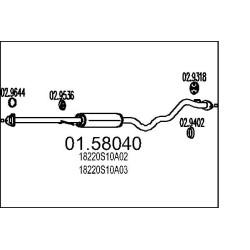Stredný tlmic výfuku MTS 01.58040