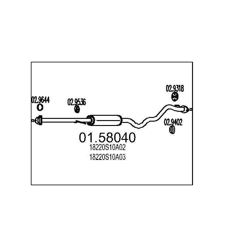 Stredný tlmic výfuku MTS 01.58040