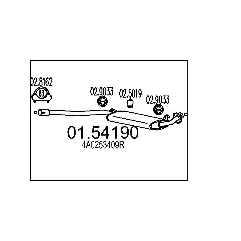 Stredný tlmic výfuku MTS 01.54190