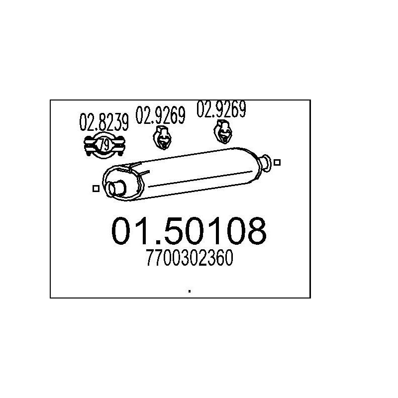 Stredný tlmic výfuku MTS 01.50108