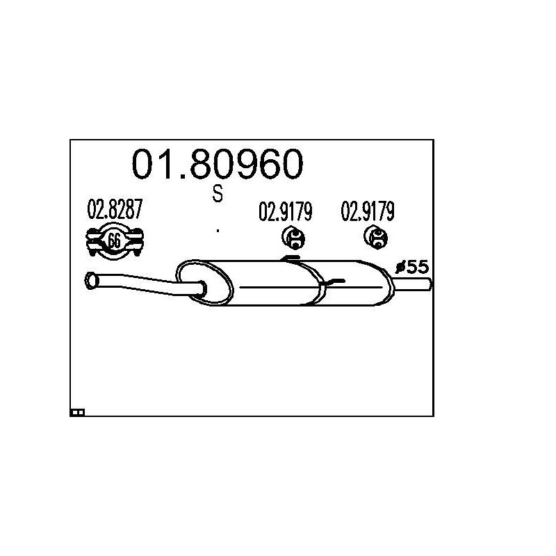 Stredný tlmic výfuku MTS 01.80940