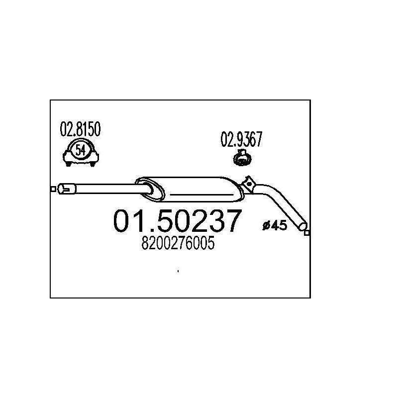 Stredný tlmic výfuku MTS 01.50237
