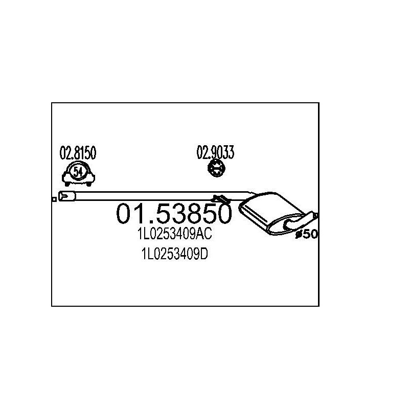Stredný tlmic výfuku MTS 01.53850