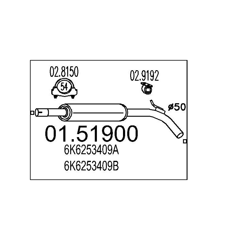 Stredný tlmic výfuku MTS 01.51900